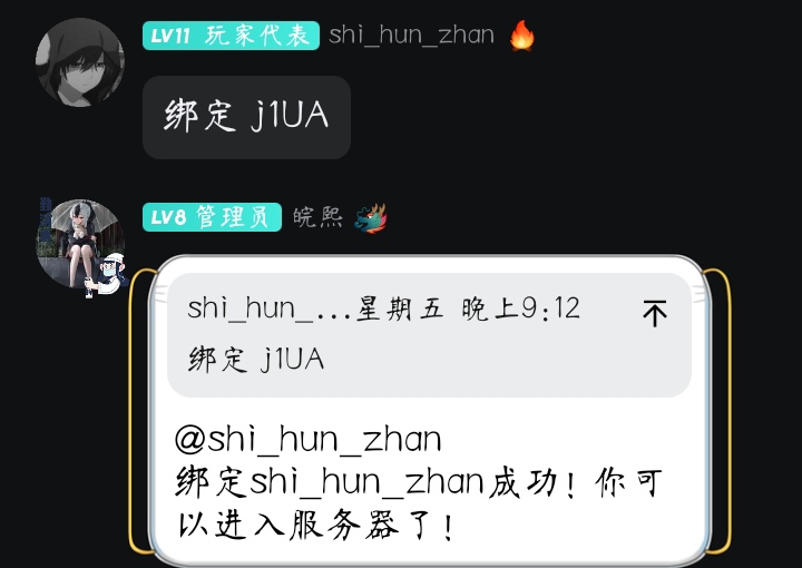 绑定成功示意图